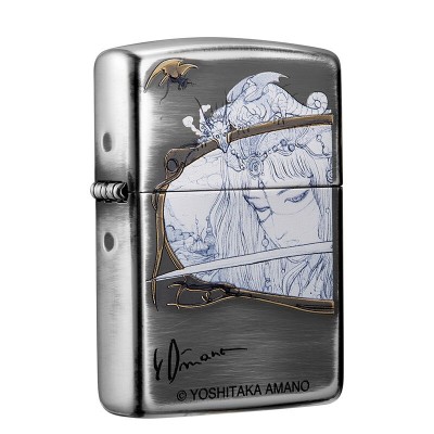 日版 Zippo Lighter 日本動漫天野喜孝雙面騎士公主遊戲原畫紀念版 ZBT-2-137